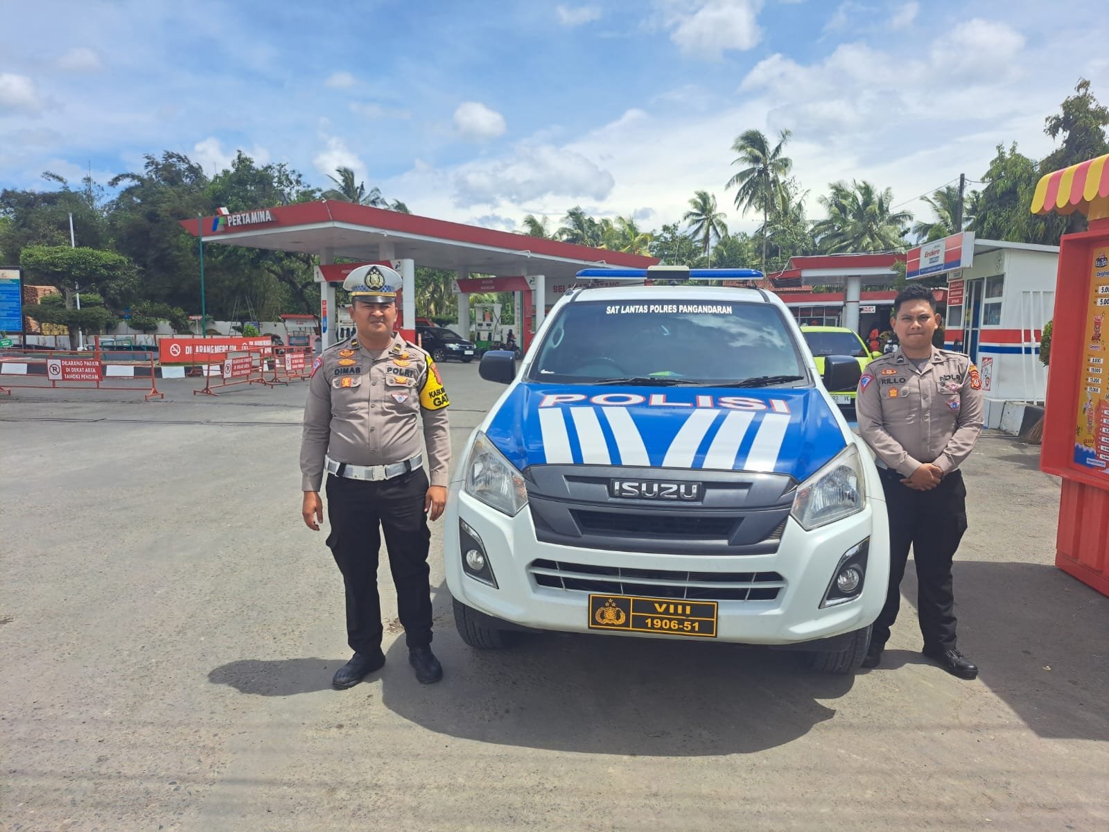 Patroli Satlantas Pangandaran di titik keramaian