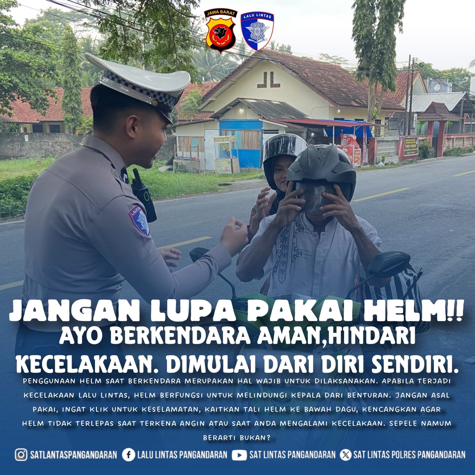 himbauan pakai helm