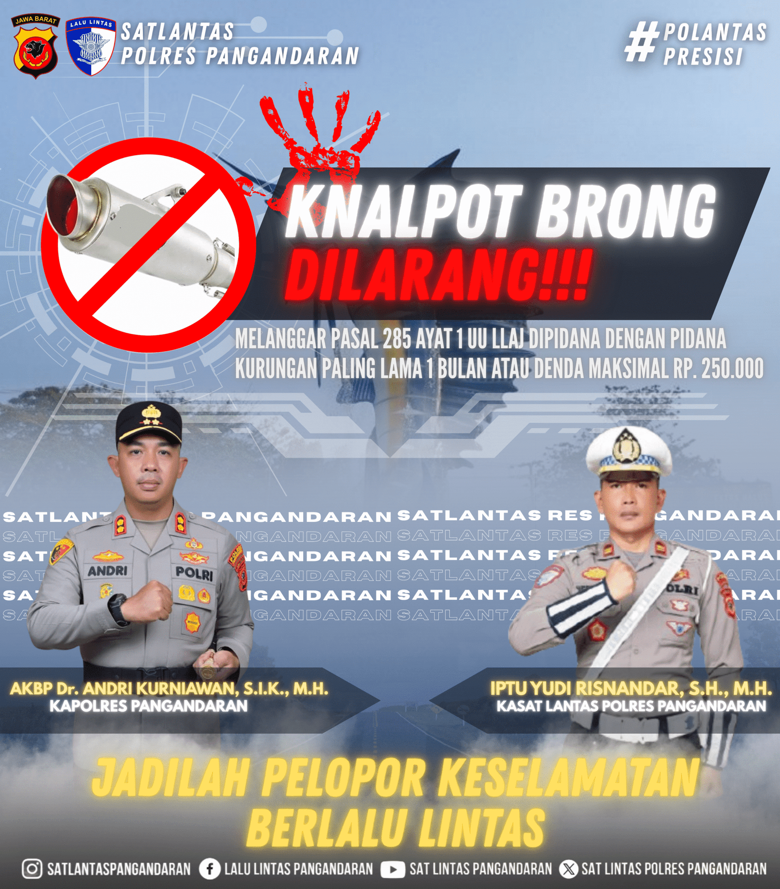 dilarang menggunakan knalpot brong