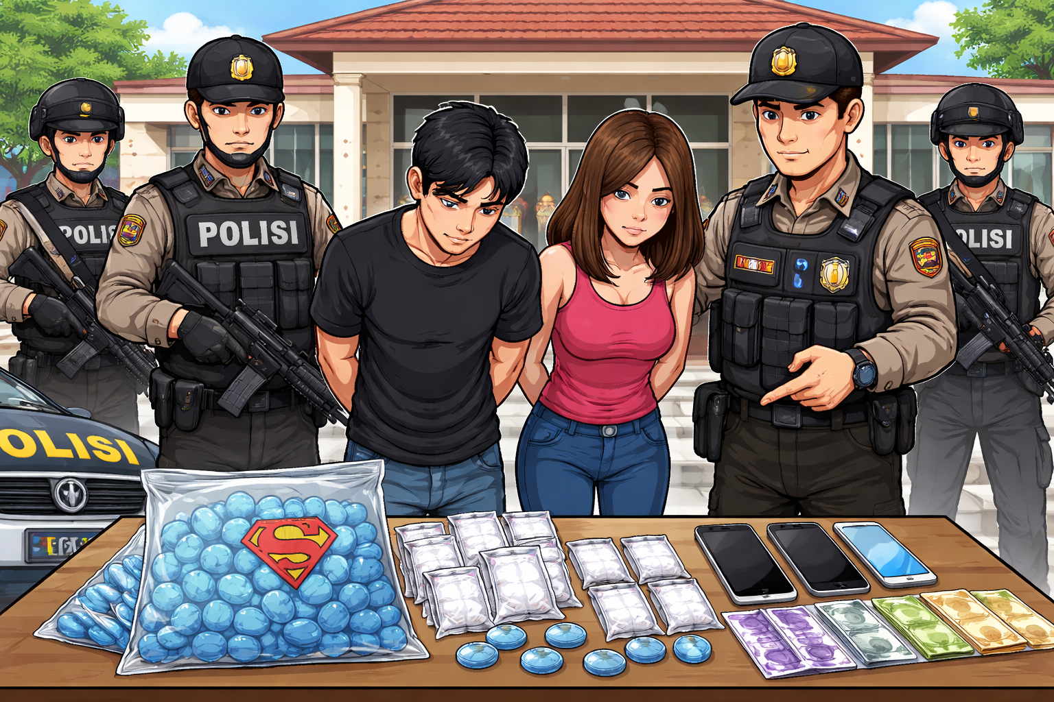 Satresnarkoba Polres Pangandaran Ungkap Peredaran Pil Ekstasi Logo Superman di Wilayah Pangandaran